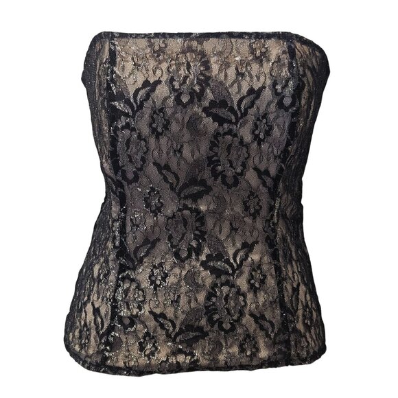 Express Women’s Lace Black Top M Lacecore Coquette Romantic Core Whimsygoth - Picture 4 of 13